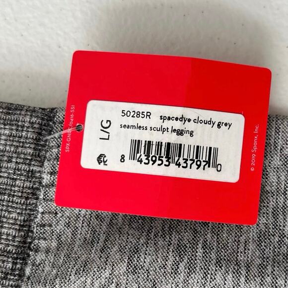 Spanx Seamless Sculpt Leggings Shapewear in Spacedye Cloudy Grey Large NWT - Picture 9 of 13